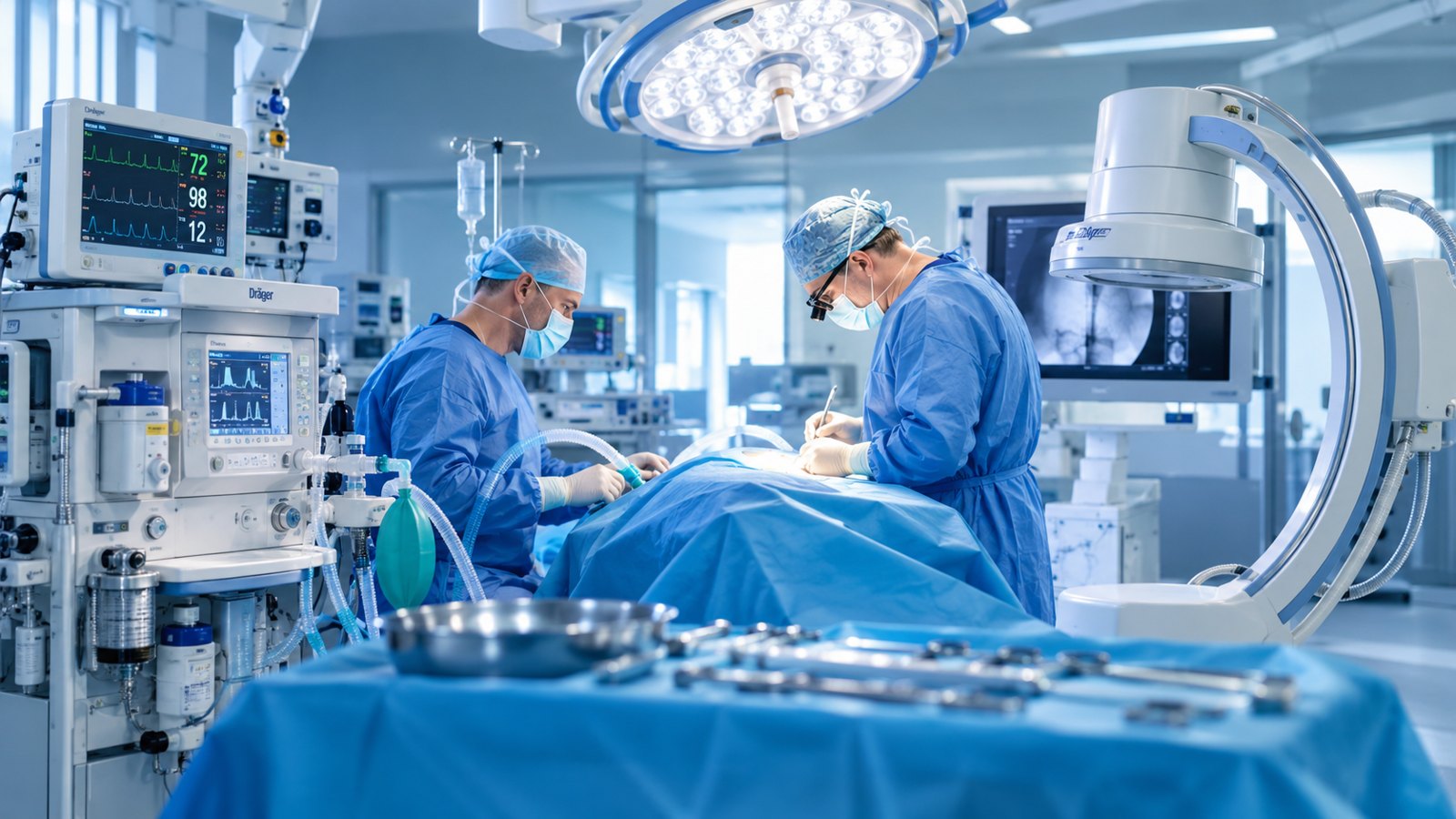 Illustrative Szene eines Teams im Operationssaal